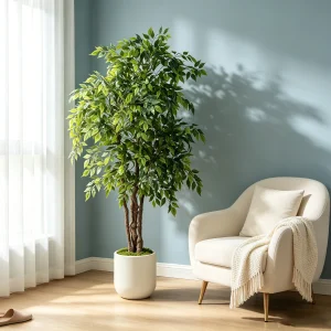 160cm Artificial Ficus Tree with White Planter